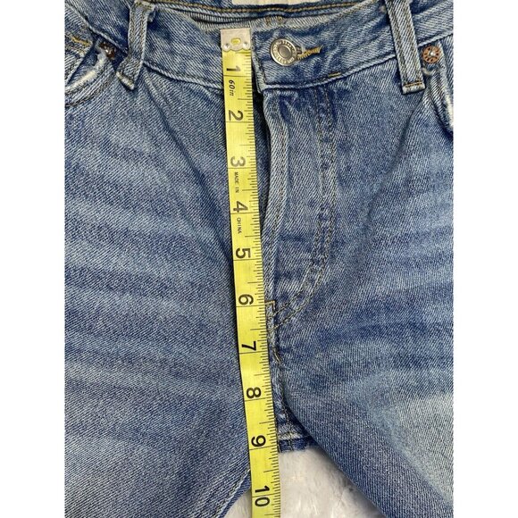 Free People Jeans Women's 25 Mid Rise Straight Leg Denim Distressed Button Fly - Picture 5 of 11